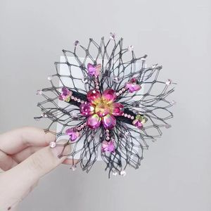 Haarspangen, Kristall-Mesh-Garn, Entenclip, High-End-Blumen-Handbuch, Original-Super-Flash-Kopfschmuck