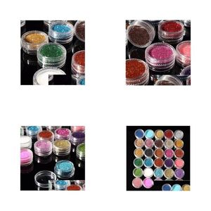 Cień do powiek 30pcs mieszane kolory Pigment Pigment Glitter Mineral Spangle Spangle Spangle Spangle Makijaż Makijaż Makijaż Ustaw Make Up Shimmer Shining Drop dostarczenie H DHEP0