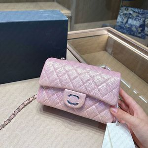 Evening Bags Pink Shoulder Bags Gradient Leather Woc Purses Luxury Handbags Brand Designer Female Fashion Cross Body Purses Phone Wallet Chain Bags Bling Bling Bags