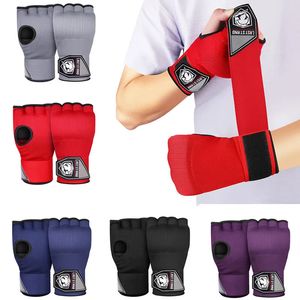 2pcs Gel Boxing Gloves Boxing Hand Wrap Inner Gloves With Long Wrist Strap Mma Muay Thai Combat Training Hand Protective Gear 240131