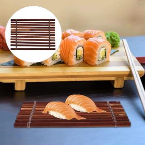 Servis uppsättningar grill japansk tallrik dekoration ornament skaldjur hållning rekvisita platta sashimi bambu flotte (13x13 cm) vintage sushi