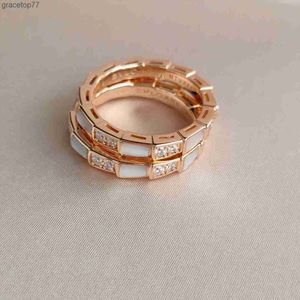 Luxury Jewelry Band Rings Baojia Bone Ring for Women 18k Plating Thick v Gold Narrow Wide Plate White Beimu Red Jade Marrow Malachite Snake Shaped Couple Isae