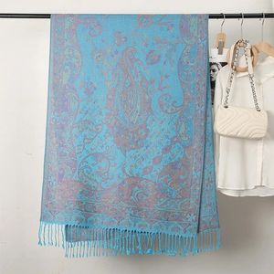 Scarves Tassel Blanket Design Thick Pashmina Winter Warm Shawl Wrap Cashmere Scarf Women Neckerchief Poncho Stoles 2024