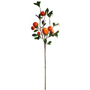 87 cm sztuczne owoce pomarańczowe gałęzie faux rośliny owocowe drzewo Kumquat gałąź fałszywy kwiat do domu ogród zielony wystrój 240127