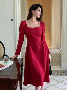 Casual Dresses Fashion Spring Ladies Long Women Clothing Elegant Chic Sleeve Slim Party Prom Dress Robe Mujer Vestidos