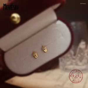 Stud Küpe Moveski 925 STERLING Gümüş Küçük Sevimli Çam Meyve Kadınlar Moda Basit Yaz Takı