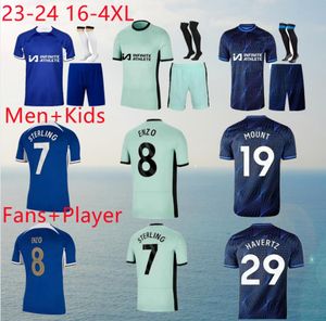 남성 트랙 슈트 23 24 25 25 CFC Mudryk 축구 저지 T Silva Enzo 팬 플레이어 버전 2024 Gusto Nkunku James Madueke 셔츠 Njackson Fofana Broja Disasi Football Shirt CA