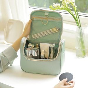 Sacos cosméticos portátil saco de viagem de higiene pessoal moda resistente à água organizador de maquiagem com gancho pendurado bolsa de armazenamento caso para mulher