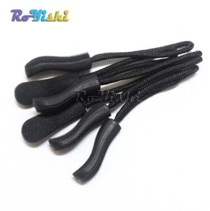 100 pz/lotto La Chiusura Lampo Tira Il Cavo Della Corda Estremità di Blocco Zip Clip Per Paracord Accessori/Zaino/Abbigliamento Nero4923852