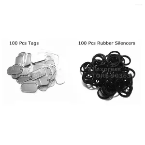 Dog Apparel Free Shiping 1 Pack 100pcs Blank Pet Tags Stainless Steel 50mm 28mm 0.4mm Thickness AND Black Circle