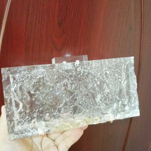 20 NY ICE CRACK BOX DITTA PAG INS VIND TRANSPARENT Akryl Handhållen väska klänning Bag 240207