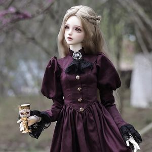 ELINA BJD DOLL 1/3 Vacker elegant dam vintage aristokratisk lila klänning harts konstteksak Shuga Fairy 240202