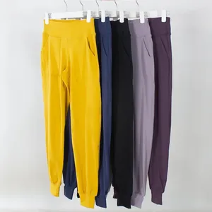 Abiti da uomo con logo Pantaloni da jogging da donna a vita alta rilassati con elastico in vita progettati per lo yoga casual in movimento