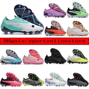 Skicka väska mens barn kvinnor fotbollssko Phantom gx elite fg firma mark cleats phantom gt2 neymar acc spöke män fotboll skor topp utomhus tränare botas de futbol