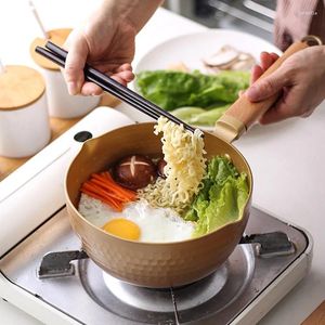 Pans Deep Fryer Golden Non-stick Snow Pan Baby Frying Instant Noodle Milk Cooker With Whistle Gas Soup Pot Cookware