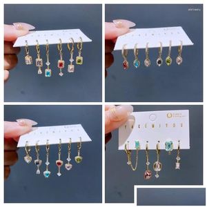 Dangle Chandelier Brincos Yakemiyou Design 6 Pcs Drop Set Cor de Ouro Banhado Luxo Cubic Zircon Cristal Jóias Entrega Dh10X