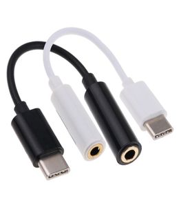 USB-typ C till 3,5 mm O-adapterkablar hörlurar hörlur Jack kvinnlig typ-C-konvertor aux-kabel för Samsung S6 S7 S9 Mobiltelefon5723938