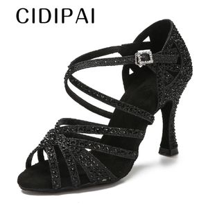 امرأة Cidipai Salsa 713 الأداء اللاتيني قاعة رقص لامعة حفلة داخلية الحفلات Golden Womens Wedding Shoes 240125 693