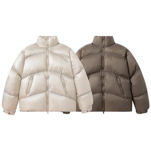 Designer masculino jaqueta de lantejoulas logotipo simples moda tendência inverno homens mulheres casual solto gola casaco de algodão