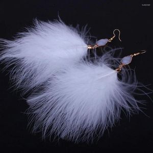 Dangle Ohrringe ankommen Mode Drop für Frauen 3 Farben Fluffy Feather Statement Schmuck Ohr Pendientes Geschenk