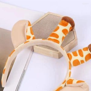 Hair Clips Korean Plush Giraffe Ears And Horns Headband Female Girls Funny Animal Cosplay Hoop Halloween Festival Theme Party