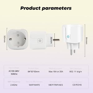 Power Energy Monitor 16a UE UK 10A US Wi -Fi Smart Plug Socket Adapter SmartLife Aplikacja Voice Control działa z Alexa Google Home1206056