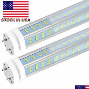 Tubos LED 25pcs-T8 Luz 4Ft 60W Bbs V em forma de lado duplo 4 linhas T10 T12 Substituição para pé fluorescente Drop Delivery Lights Lighti Dhgau