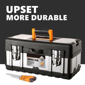 Tool Box Suitcase Stainless Steel Toolbox Industrial Grade Multifunctional Tools Storage Metal Portable Organizers Boxes 240123