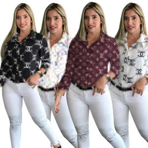 Kvinnors blusar skjortor 2024 Designer J1916 Womens Summer Fashion Style Printed Shirt 4-färg