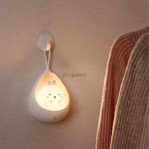 Night Lights LED Night Light Sensor Control animal Human Induction lamp For Children Kids USB Silicone lights YQ240207