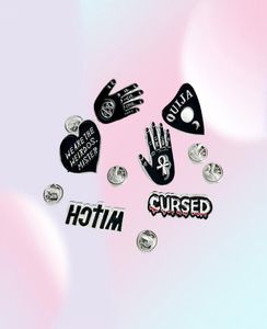 Эмалированные булавки и броши Witch Cursed Ouija We Weirdos Mister Black Pin Set Goth pin Goth Punk Значок на рюкзаке Воротник рубашки5955318