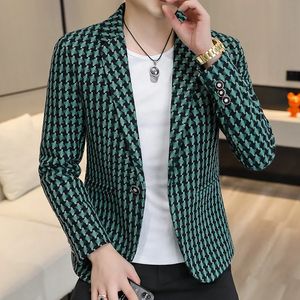 Spring och Autumn Mens Fashion Casual Suit Slimming Trend in Thick Single West Coat Boy With Korean version 240201