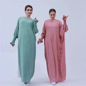 Roupas étnicas Ramadan 2024 Mulheres Muçulmanas Abaya Smock Manga Solta Vestido de Oração Eid Mubarak Djellaba Islâmico Dubai Kaftan Robe Jalabiya