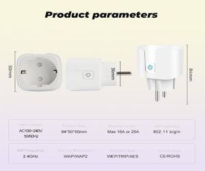 Monitor energii energetycznej 16A UK 10A US Wi -Fi Smart Plug Socket Adapter SmartLife App Control Voice działa z Alexa Google Home5470752