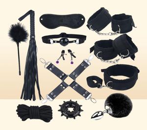 Sex Toys for Woman BDSM Bondage Zestaw metalowy tyłek wtyczka nylon nylon kajdanki dla dorosłych gry y2011182639289