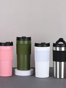 Garrafas de água personalizadas 304, copo de café fabricado à mão em aço inoxidável com tela de filtro de haste de pressão isolada para carro portátil