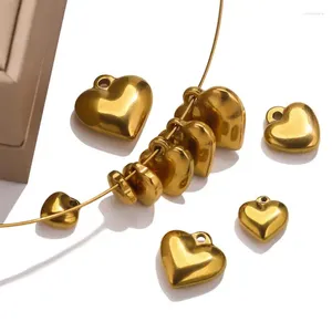 Pendenti con gemme e perle 10 pz/lotto in acciaio inossidabile cuore d'amore pendenti per orecchini ciondolo fai da te gioielli che effettuano forniture ricerca fatta a mano