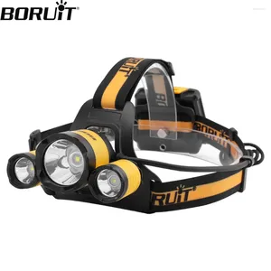 Fari BORUiT B17 Super Bright Hadlamp L2 R2 LED 3000LM Memoria Faro Impermeabile Caccia di campeggio Torcia frontale Pesca Lanterna