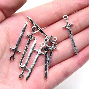 Charms 10pcs Antique Sword Dagger Zinc Alloy Gothic Punk Knife Earring Bracelet Necklace Pendant Accessory Diy Jewelry Make