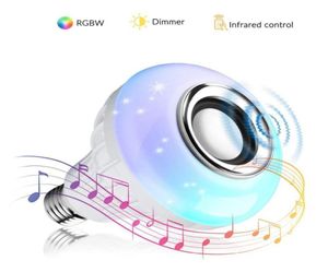 Wireless Bluetooth -högtalare+12W färg Dimble RGB -glödlampa LED -lampa 110V 220V SMART LED Light Music Player O med fjärrkontroll av Tuya App1794567