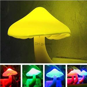 Night Lights LED Night light Mushroom lamp Socket Type Eu Us Plug 220V light Sensor Home Decor lovely Atmosphere lighting YQ240207