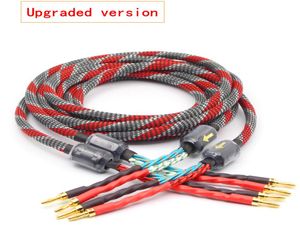 Ett par syrefritt koppar O-högtalarkabel Hi-Fi avancerad förstärkare Högtalare Kabel Banana Head Cable7316534