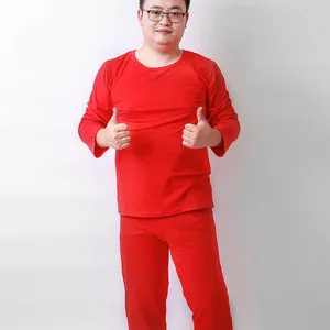 Men's Thermal Underwear Plus Size 15XL 9XL 12XL 160KG Thicken Winter Men Tops O Neck Long Sleeve Cotton Red Gray Male Soft