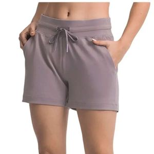 Lu Align Pantaloncini da corsa da donna Fitness da esterno Tennis Pantaloni corti da donna Materiale in lycra Alta elasticità Ventilazione Jogger Lemon Lady Gry Sports Girls