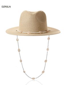 سلسلة قلادة أزياء قلادة قش القبعات للنساء القبعات الصيفية شمس سلسلة حزام الشاطئ القبعات سهلة الحمل عبر 240127