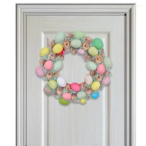 Decorative Flowers Easter Egg Wreath Artificial Front Door Garlands Rustic Eggs Wreaths Garland Sign Spring For Wall