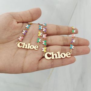 Dodoai Nome personalizzato Collana e Bracciale in acciaio inossidabile Lettera set Collana a farfalla colorata per bambini Regalo 240119