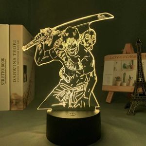 Nocne światła LED Nocne światło anime jujutsu kaisen yuta okkotsu dla dzieci dekoracja światła nocnego Dekorowanie Manga 3D lampa YQ240207