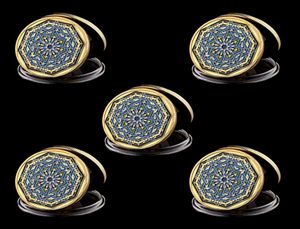 5PCS Ramadan Kareem Octagazowy S Arabski Islamski Gold Gold Splated Collective Holiday Gift z okrągłym przypadkiem 8690648