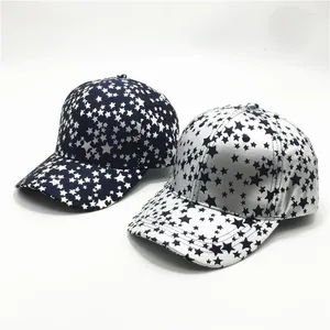 Ball Caps Geebro Outdoor Sport Botton Baseball Cap Silver Stars Printe Regulowal Mężczyźni Kobiety moda hip hop dla dorosłych kapelusz słońce